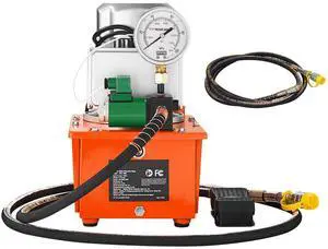 VEVOR Electric Hydraulic Pump, 10000 PSI 750W 110V 488 in/8L Capacity, Single Acting Solenoid Valve, Electric Driven Hydraulic Pump Power Pack Unit with Pedal Switch for Punching/Bending/Jack Machine VEVOR Electric Hydraulic Pump, 10000 PSI 750W 110V 488 in/8L Capacity, Single Acting Solenoid Valve, Electric Driven Hydraulic Pump Power Pack Unit with Pedal Switch for Punching/Bending/Jack Machine