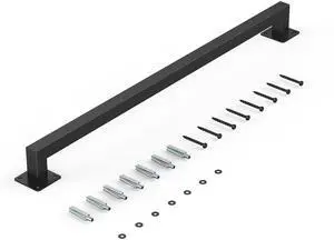 4ft Wall Mounted Stair Handrail Black Iron 250lbs Load Capacity Square Tube 4ft Wall Mounted Stair Handrail Black Iron 250lbs Load Capacity Square Tube
