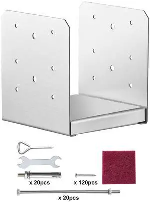 6"x 6" Post Base, 10Pcs Stainless Steel Adjustable Post Anchor Bracket(Internal 5.9 x 5.5"), Adjustable Post Base for Pavilion Deck Porch Handrail Railing Support Decorative Anchor Plate 6"x 6" Post Base, 10Pcs Stainless Steel Adjustable Post Anchor Bracket(Internal 5.9 x 5.5"), Adjustable Post Base for Pavilion Deck Porch Handrail Railing Support Decorative Anchor Plate