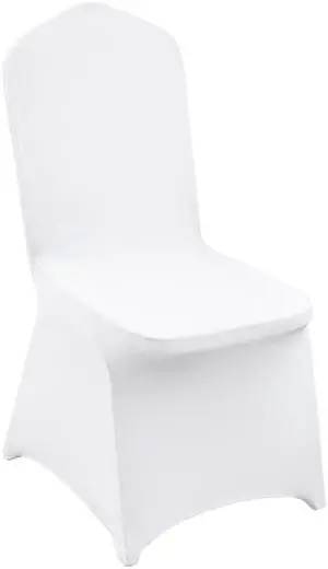 Stretch Spandex Folding Chair Covers, Universal Fitted Chair Cover, Removable Washable Protective Slipcovers, for Wedding, Holiday, Banquet, Party, Celebration, Dining (50PCS White)