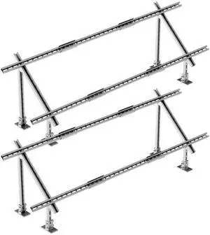 2-Set Solar Panel Mounting Brackets, 30°-60° Adjustable Multi-Pieces Solar Panel Brackets for 4-8PCS Solar Panels, Carbon Steel Ground Mount Solar Panel Stand for Farms, RVs, Boats, Off-Grid 2-Set Solar Panel Mounting Brackets, 30°-60° Adjustable Multi-Pieces Solar Panel Brackets for 4-8PCS Solar Panels, Carbon Steel Ground Mount Solar Panel Stand for Farms, RVs, Boats, Off-Grid