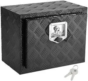 Underbody Truck Box, 18" x 12" x 14" Pickup Storage Box, Heavy Duty Aluminum Diamond Plate Tool Box with Lock and Keys, Waterproof Trailer Storage Box with T-Handle Latch for Truck, Van, Trailer Underbody Truck Box, 18" x 12" x 14" Pickup Storage Box, Heavy Duty Aluminum Diamond Plate Tool Box with Lock and Keys, Waterproof Trailer Storage Box with T-Handle Latch for Truck, Van, Trailer