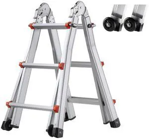 Telescoping Ladder A Frame, 11 FT Compact Aluminum Extension Ladder, Multi-Function Portable Collapsible RV Ladder, Telescopic Ladder for Homework Stairs Indoor Outdoor Roof, 330lb Load Telescoping Ladder A Frame, 11 FT Compact Aluminum Extension Ladder, Multi-Function Portable Collapsible RV Ladder, Telescopic Ladder for Homework Stairs Indoor Outdoor Roof, 330lb Load