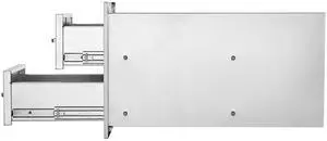 Outdoor Kitchen Drawers 14W x 14.3H x 23D Inch, Flush Mount Double BBQ Drawers Stainless Steel with Handle, BBQ Island Drawers for Outdoor Kitchens or Grill Station