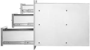 Outdoor Kitchen Drawers 14\" W x 20.3\" H x 23\" D, Flush Mount Triple Access BBQ Drawers Stainless Steel with Handle, BBQ Island Drawers for Outdoor Kitchens or Patio Grill Station