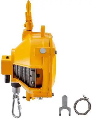 Spring Balancer 20-33lbs(9-15kg) Retractable Tool Holder 1.5m Length Tool Balancer with Hook and Wire Rope Adjustable Balancer Retractor Hanging Holding Equipment in Yellow