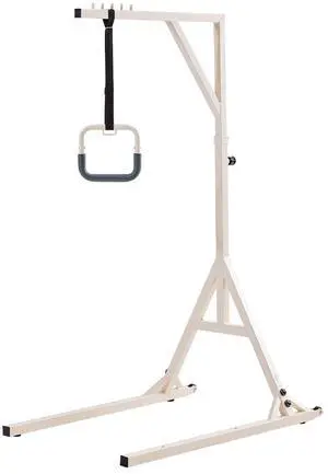 Trapeze Bar for Bed Mobility, Height-Adjustable Bed Trapeze with 2 Casters, 350LBS Weight Capacity Heavy Duty Pull Up Trapeze Bar with Floor Stand for Elderly, Disabled, Bedridden Patients Trapeze Bar for Bed Mobility, Height-Adjustable Bed Trapeze with 2 Casters, 350LBS Weight Capacity Heavy Duty Pull Up Trapeze Bar with Floor Stand for Elderly, Disabled, Bedridden Patients
