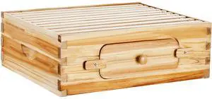 VEVOR Bee Hive Medium Box Starter Kit, 100% Beeswax Coated Natural Cedar Wood, Langstroth Beehive Kit with 10 Frames and Foundations, Transparent Acrylic Bee Windows for Beginners and Pro Beekeepers VEVOR Bee Hive Medium Box Starter Kit, 100% Beeswax Coated Natural Cedar Wood, Langstroth Beehive Kit with 10 Frames and Foundations, Transparent Acrylic Bee Windows for Beginners and Pro Beekeepers