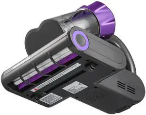 Mattress Vacuum Cleaner, 550W Bed Vacuum Cleaner with 18Kpa Powerful Suction and Dual Dust Bin, HEPA Filter & Heating, Ultrasound Tech & Cleaning Lights, Handheld for Bed, Sofa, Corded, Gray