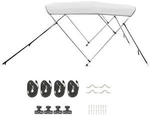 3 Bow Boat Bimini Tops 6'Lx(61"-66")W x 46"H Awning Canopy Light Grey 3 Bow Boat Bimini Tops 6'Lx(61"-66")W x 46"H Awning Canopy Light Grey
