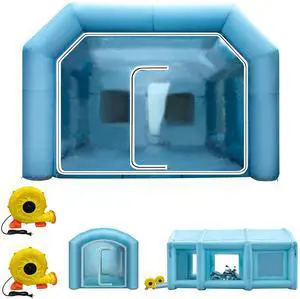 Inflatable Paint Booth, 29.5x19.7x13 ft Spray Paint Booth, with 2 Powerful Blowers Inflatable Spray Booth with Air Filter System, Car Paint Booth for Car Parking Tent Workstation