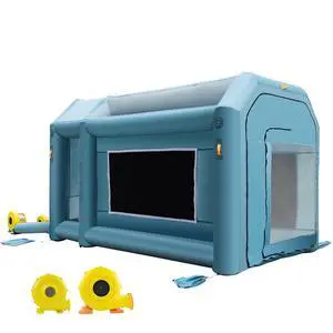 Portable Inflatable Paint Booth, 13 x 8 x 8ft Inflatable Spray Booth, Car Paint Tent with Air Filter System & 2 Blowers, Upgraded Blow Up Spray Booth Tent, Auto Paint Workstation Motorcycle Gara