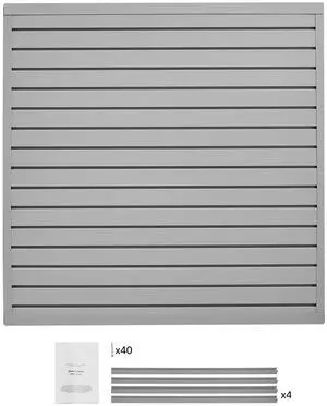 4 x 4 ft Slat Wall Paneling PVC Grey Garage Slatwall with Modular Design 4 x 4 ft Slat Wall Paneling PVC Grey Garage Slatwall with Modular Design