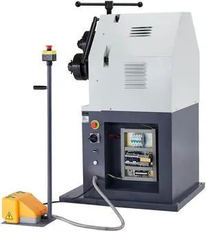2.2KW Electric Roll Bending Machine, 3-Roller Electric Pipe Bender Machine with 180° Maximum Bending Angle & Reversible Foot Switch, Support Horizontal/Vertical Operation (220V 60Hz 3-Phase)