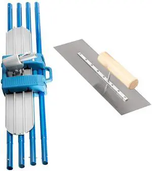 Bull Float Magnesium Concrete Float 48 x 8\" Round End Concrete Float Tool Cement Tool Bull Concrete Kit Bull Float with 4 Float Handle Bull Float Bracket Concrete Tools Finishing Bull Float