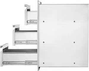 Outdoor Kitchen Drawers 14.7\" W x 25.4\" H x 18.7\" D, Box Frame Style Flush Mount BBQ Drawers with Stainless Steel Handle, BBQ Island Drawers for Outdoor Kitchens or Patio Grill Station