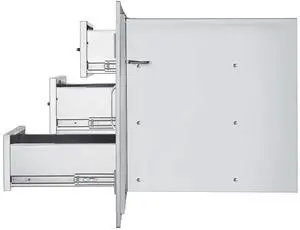 Outdoor Kitchen Door Drawer Combo 38.1\'\'W x 22.6\'\'H x 20.8\'\'D, BBQ Access Door/Triple Drawers Combo with Stainless Steel Handles, Perfect for BBQ Island Patio Grill Station
