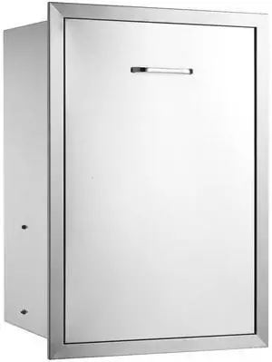 Pull Out Trash Drawer 19.7W x 26.5H Inch Outdoor Kitchen Drawers Stainless Steel with Trash Bag Ring for BBQ Island or Grill Station