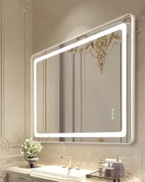 LED Bathroom Mirror 3 Colors Anti-fog Wall Mounted Vanity Mirror 32 x 48 in LED Bathroom Mirror 3 Colors Anti-fog Wall Mounted Vanity Mirror 32 x 48 in