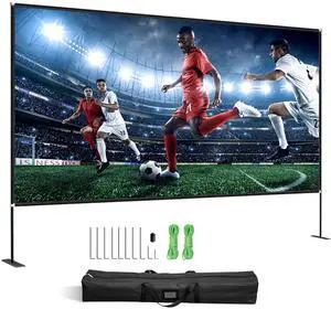 VEVOR Projector Screen with Stand 150inch Portable Movie Screen 16:9 4K HD Wide Angle Outdoor Projector Screen Stand Easy Assembly with Storage Bag for Home Theater Office Outdoor Use VEVOR Projector Screen with Stand 150inch Portable Movie Screen 16:9 4K HD Wide Angle Outdoor Projector Screen Stand Easy Assembly with Storage Bag for Home Theater Office Outdoor Use