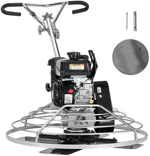 Power Trowel, 38 Walk-Behind Cement Trowel with Float Pan, 6HP Gas-Powered Smooth Concrete Surface Finisher, Heavy Duty Commercial Screed Concrete Cement with Finishing Blade, Orange