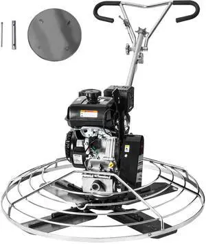 Power Trowel, 46 Walk-Behind Cement Trowel with Float Pan, 14HP Gas-Powered Smooth Concrete Surface Finisher, Heavy Duty Commercial Screed Concrete Cement with Finishing Blade, Orange