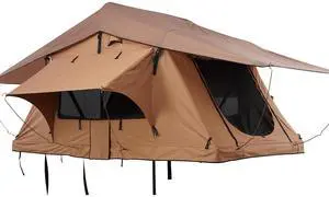 Rooftop Tent Hard Shell, Naturnest Rooftop Tent Hardshell for 2-3 Person, Folding Hard Shell Roof Top Tent with Telescopic Ladder Mattress PVC Cover Bag, Waterproof for Jeep SUV Van Pickup Truck