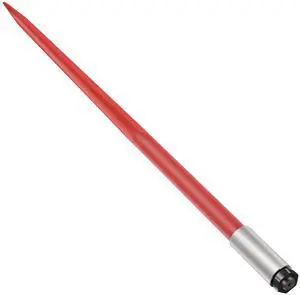 Hay Spear 49" Bale Spear 4500 lbs Capacity, Bale Spike Quick Attach Square Hay Bale Spears 1 3/4" wide, Red Coated Bale Forks, Bale Hay Spike with Hex Nut & Sleeve for Buckets Tractors Loaders