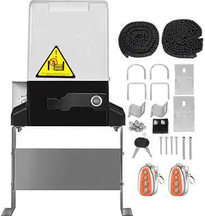 Sliding Gate Opener, AC1400 3100LBS, with 2 Remote Controls, Gate Operator Hardware Kit for Security, Move Speed 43ft Per Min, Electric Rolling Driveway Slide Gate Motor