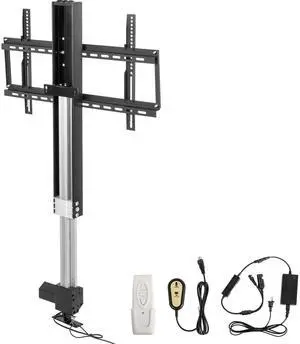 Automated TV Elevator for Up to 50" Screens, 28" Stroke with Adjustable Height from 38" to 65", Remote Controlled, Supports up to 132 lbs