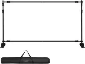 Backdrop Banner Stand 8 x 8 Ft Adjustable Heavy Duty Background Stand with 1 Carrying Bag, Backdrop Stand for Parties Wedding Photo Booth Trade Show