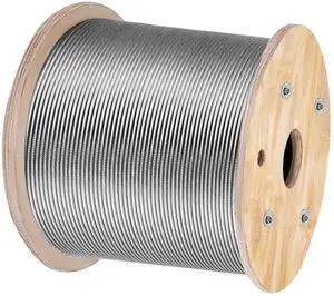 316 Stainless Steel Cable 1/8" 1x19 Steel Cable Wire Rope 150M/500FT Cable Railing Transport Wire Rope Cable for Railing Decking DIY Balustrade(150M)