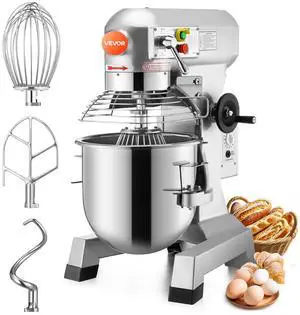 Commercial Food Mixer 30Qt 1100W 3 Speeds Adjustable 105/180/408 RPM Heavy Duty 110V with Stainless Steel Bowl Dough Hooks Whisk Beater for Schools Bakeries Restaurants Pizzerias