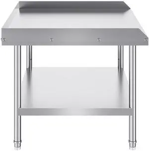 VEVOR Stainless Steel Work Table, 30 x 36 x 26 Inch Commercial Food Prep Worktable, 3-Sided Backsplash Heavy Duty Prep Worktable, Metal Work Table with Adjustable Height for Restaurant Home Hotel VEVOR Stainless Steel Work Table, 30 x 36 x 26 Inch Commercial Food Prep Worktable, 3-Sided Backsplash Heavy Duty Prep Worktable, Metal Work Table with Adjustable Height for Restaurant Home Hotel