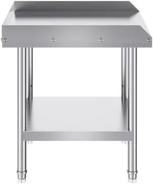 VEVOR Stainless Steel Work Table, 24 x 24 x 26 Inch Commercial Food Prep Worktable, 3-Sided Backsplash Heavy Duty Prep Worktable, Metal Work Table with Adjustable Height for Restaurant Home Hotel VEVOR Stainless Steel Work Table, 24 x 24 x 26 Inch Commercial Food Prep Worktable, 3-Sided Backsplash Heavy Duty Prep Worktable, Metal Work Table with Adjustable Height for Restaurant Home Hotel
