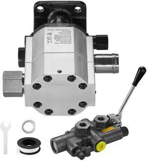 Hydraulic Wood Log Splitter Pump Kit, 16 GPM, 2 Stage 4000 PSI Aluminum Hydraulic Gear Pump, with Valve 1'' Inlet 1/2'' NPT Outlet 3600 RPM, for Small Engine Mounting Log Splitters