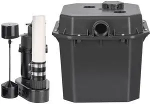 VEVOR Utility Sink Pump, 1/3 HP, 120-Volt, 2900 GPH Flow, 25 ft Head, Under-Sink Sump Pump System with 6 Gallon Basin, Automatic Utility/Laundry Sink Pump, Drain Pump with 1-1/2" NPT Outlet, Black VEVOR Utility Sink Pump, 1/3 HP, 120-Volt, 2900 GPH Flow, 25 ft Head, Under-Sink Sump Pump System with 6 Gallon Basin, Automatic Utility/Laundry Sink Pump, Drain Pump with 1-1/2" NPT Outlet, Black