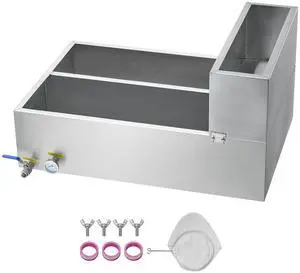 Maple Syrup Evaporator Pan, 35 Gallon, 509 Cups of 8.8oz Maple Syrup, Flat Evaporator Pan with Thermometer, 2 Valves and 3 Heating Methods, 304 Stainless Steel Maple Syrup Pan for Home, Outdoor