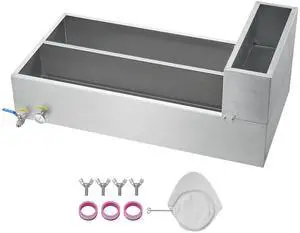 Maple Syrup Evaporator Pan, 47 Gallon, 683 Cups of 8.8oz Maple Syrup, Flat Evaporator Pan with Thermometer, 2 Valves and 3 Heating Methods, 304 Stainless Steel Maple Syrup Pan for Home, Outdoor