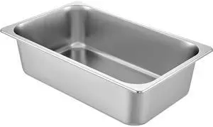 6 Pack Steam Table Pans 20.9 x 12.8 x 5.9 Inch Deep Steam Table Pan Full Size 20.5L Deep Food Container Stainless Steel Oven Tray Hotel Pans Anti-Jam Steam Table Food Pan