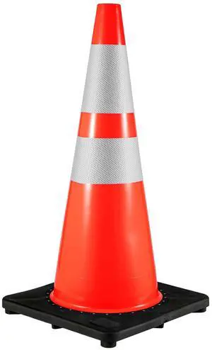 6Pack 36\" Traffic Cones, Safety Road Parking Cone with Black Weighted Base, PVC Orange Traffic Safety Cones, Hazard Cones Reflective Collars for Construction Traffic Parking