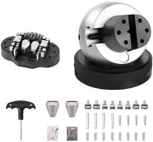 Ball Vise, 5" Engraving Setting Tool, 360° Rotation Engraving Block Vise, 35 PCS Attachment Jewelry Engraving Block Tools Standard Block for Gemstone Inlay and Small-Scale Engraving