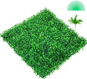 Artificial Boxwood Panel UV 6pcs Boxwood Hedge Wall Panels, Artificial Grass Backdrop Wall 20\" X 20\" 4 cm Green Grass Wall, Fake Hedge for Decor Privacy Fence Indoor, Outdoor Garden Backyard