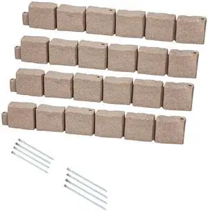 Faux Stone Landscape Edging 46.8 x 3.9 in Realistic Lawn Edging, Flexible Brick-Sized Garden Edging Border with Anchoring Spikes, Fade-Resistant Yard Edging for Driveways Walkway Beige Faux Stone Landscape Edging 46.8 x 3.9 in Realistic Lawn Edging, Flexible Brick-Sized Garden Edging Border with Anchoring Spikes, Fade-Resistant Yard Edging for Driveways Walkway Beige