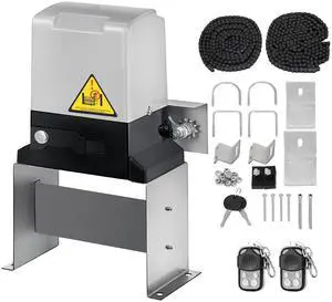 Automatic Sliding Gate Opener 1400LBS with 2 Remote Controls, Gate Operator Hardware Kit for Security, Move Speed 43ft Per Min, Electric Rolling Driveway Slide Gate Motor