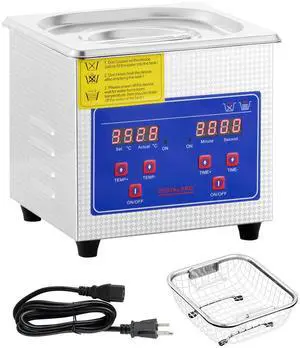 Professional Ultrasonic Cleaner, 0.3 L Ultrasonic Jewelry Cleaner with Digital Timer & Heater, Stainless Steel Industrial Sonic Cleaner 40kHz for Glasses, Watches, Rings, Small Parts