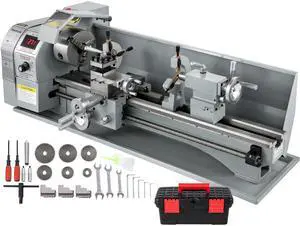 Metal Lathe 8.7 x 29.5 Inch/220 x 750MM Mini Metal Lathe 1.1KW Infinitely Variable Speed  Mini Lathe Machine  LED Screen for Counter Face Turning Driling