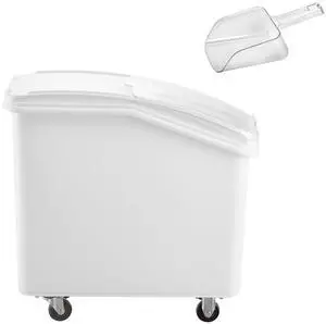 Rice Storage Container, 27Gallon/100L Capacity Large Dog Food Dispenser Bin, Kitchen Ingredient Grain Cereal Flour Bin, Pet food Containers with Wheels, Scoop, and Airtight Lid, 1 Pack