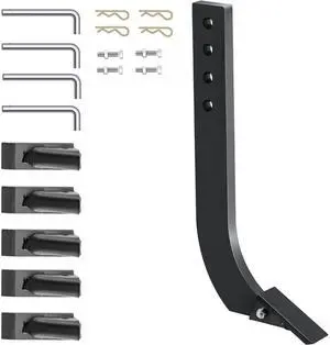 Box Blade Shank, 18\'\' Scarifier Shank, 4 Holes Box Scraper Shank, Ripper Shank with Removable Tapered Teeth and Pins, Adjustable Shanks Assembly for Replacement, Digging, Plowing, 4PCS