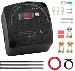 Dual Battery Isolator Kit, 12V 140Amp, Manual and Auto Modes VSR Voltage Sensitive Relay with LCD Screen, Smart Battery Isolator for ATV UTV RV Camper Off-Road Vehicle Caravan Truck Boat Yacht Dual Battery Isolator Kit, 12V 140Amp, Manual and Auto Modes VSR Voltage Sensitive Relay with LCD Screen, Smart Battery Isolator for ATV UTV RV Camper Off-Road Vehicle Caravan Truck Boat Yacht